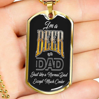 Dad Dog Tag Custom Picture Father’S Day Gift, I’M A Beer Dad Dog Tag Military Chain Necklace Gift For Dad Beer Lovers Dog Tag Father's Day Rakva