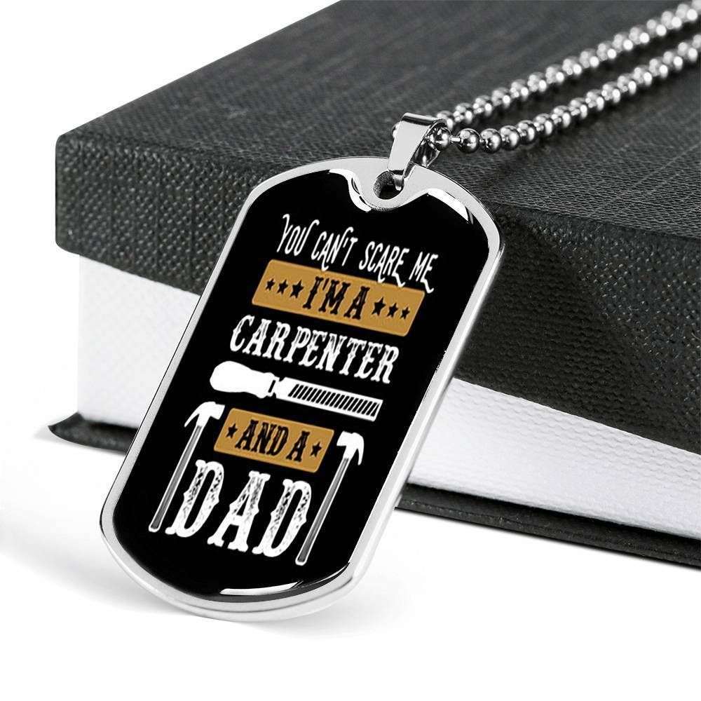Dad Dog Tag Custom Picture Father’S Day Gift, I’M A Carpenter Dog Tag Military Chain Necklace For Daddy Dog Tag Father's Day Rakva