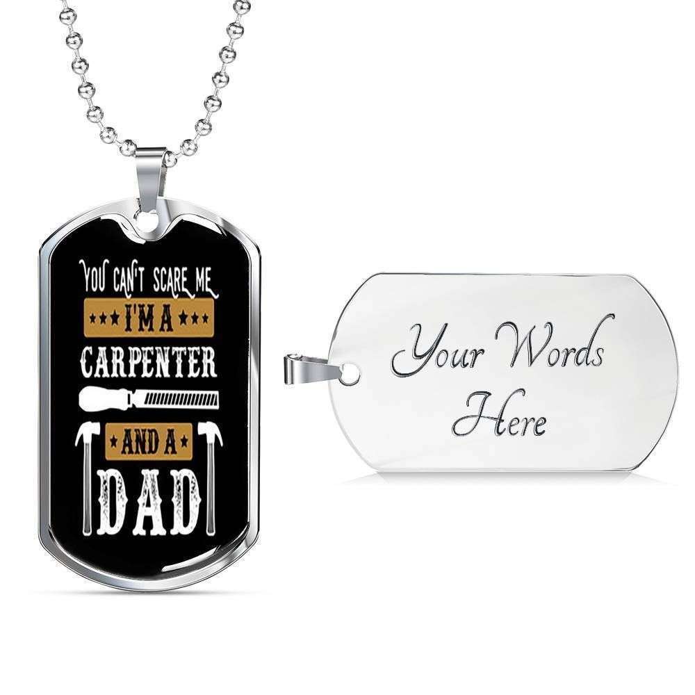 Dad Dog Tag Custom Picture Father’S Day Gift, I’M A Carpenter Dog Tag Military Chain Necklace For Daddy Dog Tag Father's Day Rakva