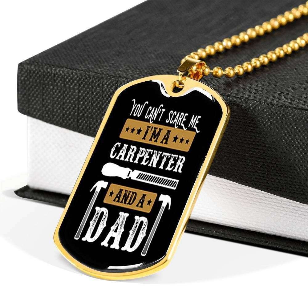 Dad Dog Tag Custom Picture Father’S Day Gift, I’M A Carpenter Dog Tag Military Chain Necklace For Daddy Dog Tag Father's Day Rakva