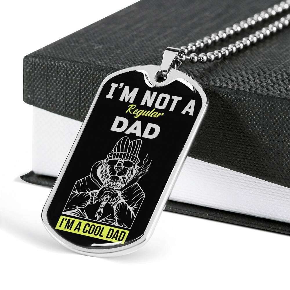 Dad Dog Tag Custom Picture Father’S Day Gift, I’M A Cool Dad Dog Tag Military Chain Necklace For Dad Dog Tag Father's Day Rakva