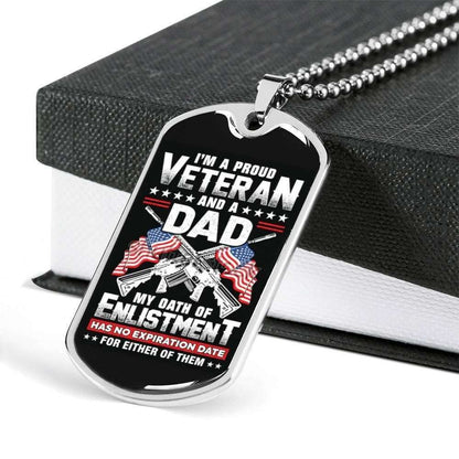 Dad Dog Tag, Custom Picture Father’S Day Gift I’M A Proud Veteran And A Dad Giving Dad Dog Tag Military Chain Necklace Dog Tag Father's Day Rakva