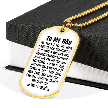 Dad Dog Tag Custom Picture Father’S Day Gift, I’M Truly Grateful To Have You In My Life Dog Tag Military Chain Necklace For Dad Father's Day Rakva