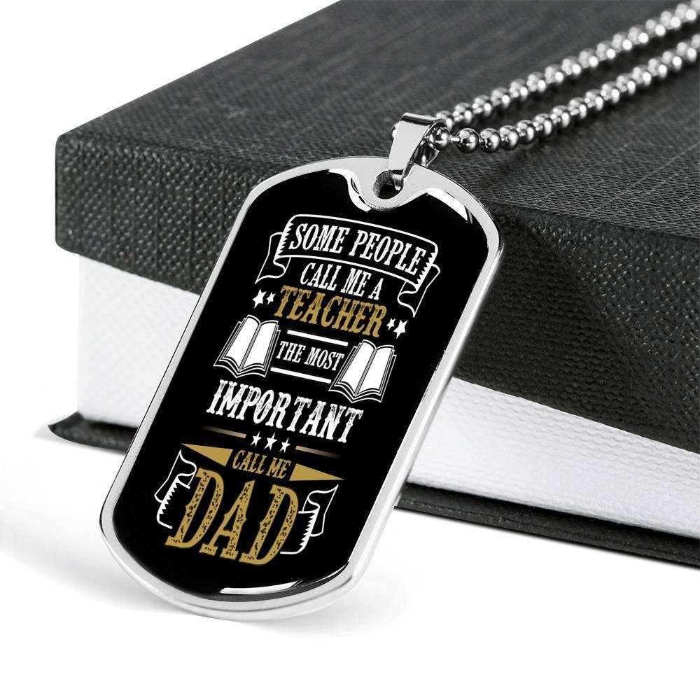 Dad Dog Tag Custom Picture Father’S Day Gift, Important Call Me Dad Dog Tag Military Chain Necklace Gift For Dad Father's Day Rakva
