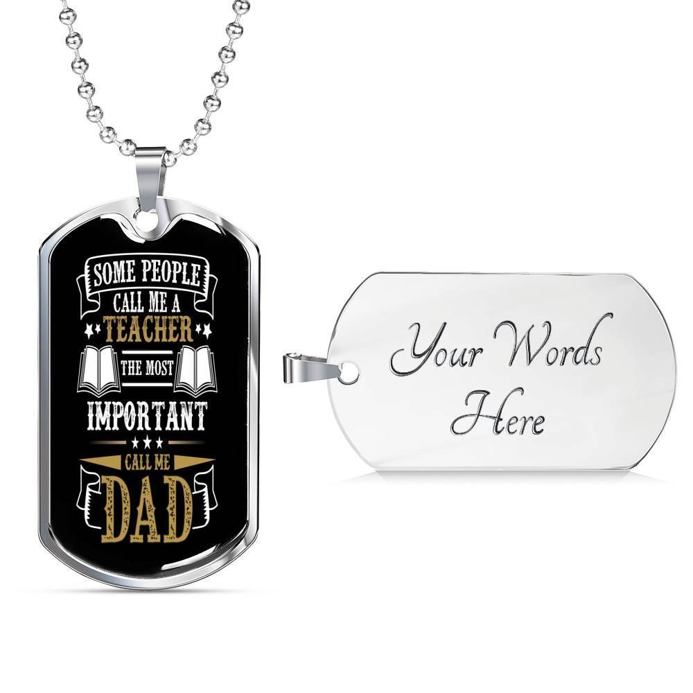 Dad Dog Tag Custom Picture Father’S Day Gift, Important Call Me Dad Dog Tag Military Chain Necklace Gift For Dad Father's Day Rakva