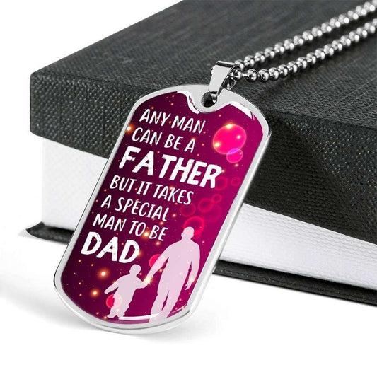 Dad Dog Tag Custom Picture Father’S Day Gift, It Takes A Special Man To Be Dad Giving Dad Dog Tag Military Chain Necklace Stainless Necklace Father's Day Rakva