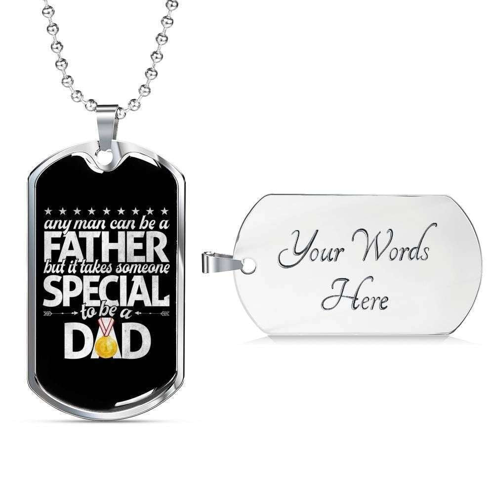 Dad Dog Tag Custom Picture Father’S Day Gift, It Takes Someone Special To Be A Dad Dog Tag Military Chain Necklace Gift For Men Father's Day Rakva
