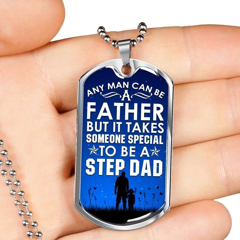 Dad Dog Tag, Custom Picture Father’S Day Gift It Takes Someone Special To Be A Step Dad Dog Tag Military Chain Necklace Dog Tag Father's Day Rakva