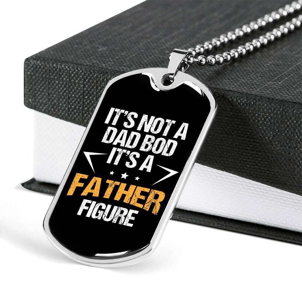 Dad Dog Tag, Custom Picture Father’S Day Gift It’S Not A Dad Bod It’S A Father Figure Dog Tag Military Chain Necklace Dog Tag Father's Day Rakva
