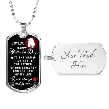 Dad Dog Tag Custom Picture Father’S Day Gift, Love Always And Forever Dog Tag Military Chain Necklace For Dad Dog Tag Father's Day Rakva
