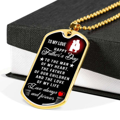 Dad Dog Tag Custom Picture Father’S Day Gift, Love Always And Forever Dog Tag Military Chain Necklace For Dad Dog Tag Father's Day Rakva