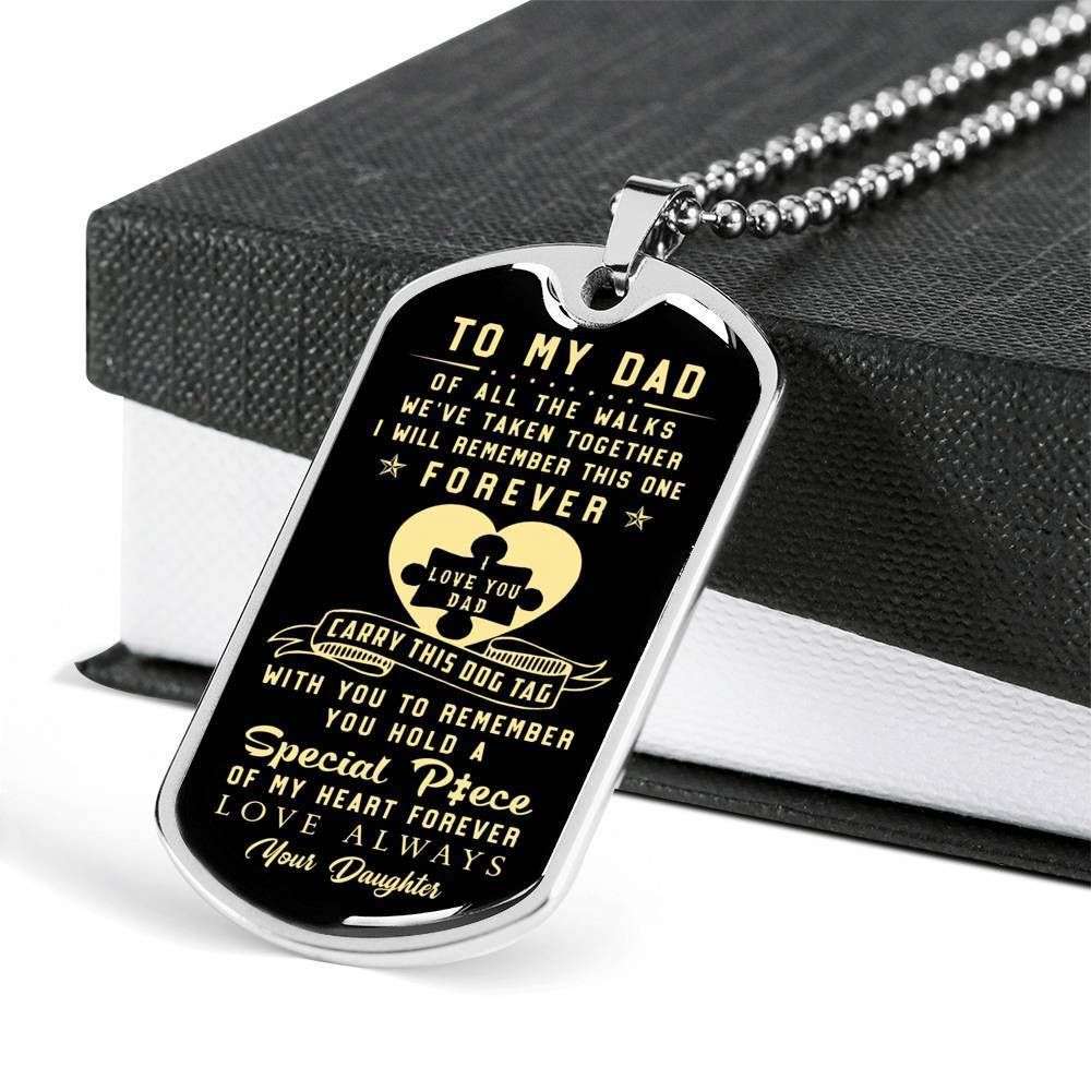 Dad Dog Tag, Custom Picture Father’S Day Gift Love Always Daughter Giving Dad Dog Tag Military Chain Necklace Dog Tag Father's Day Rakva