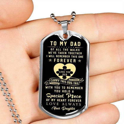 Dad Dog Tag, Custom Picture Father’S Day Gift Love Always Daughter Giving Dad Dog Tag Military Chain Necklace Dog Tag Father's Day Rakva