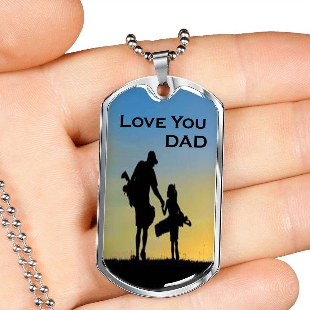 Dad Dog Tag, Custom Picture Father’S Day Gift Love You Dad Dog Tag Military Chain Necklace Gift For Dad Dog Tag Father's Day Rakva