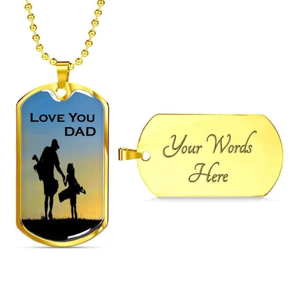 Dad Dog Tag, Custom Picture Father’S Day Gift Love You Dad Dog Tag Military Chain Necklace Gift For Dad Dog Tag Father's Day Rakva