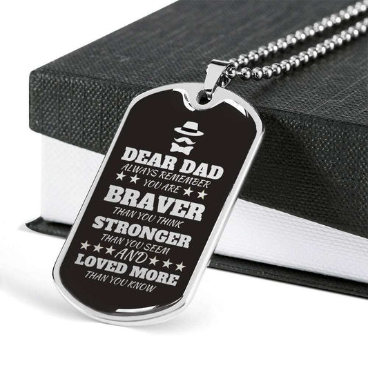 Dad Dog Tag, Custom Picture Father’S Day Gift Loved More Than You Know Dog Tag Military Chain Necklace For Dad Dog Tag Father's Day Rakva