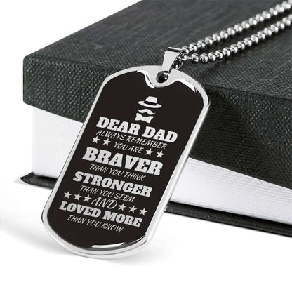 Dad Dog Tag Custom Picture Father’S Day Gift, Loved More Than You Know Dog Tag Military Chain Necklace For Dad Father's Day Rakva