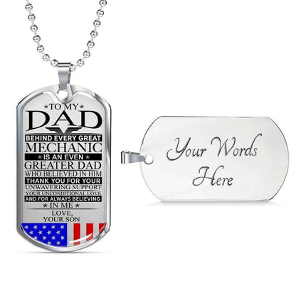 Dad Dog Tag, Custom Picture Father’S Day Gift Mechanic’S Dad Unconditional Love Dog Tag Military Chain Necklace Dog Tag Father's Day Rakva