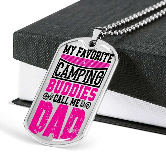 Dad Dog Tag, Custom Picture Father’S Day Gift My Favorite Camping Buddies Call Me Dad Dog Tag Military Chain Necklace Dog Tag Father's Day Rakva