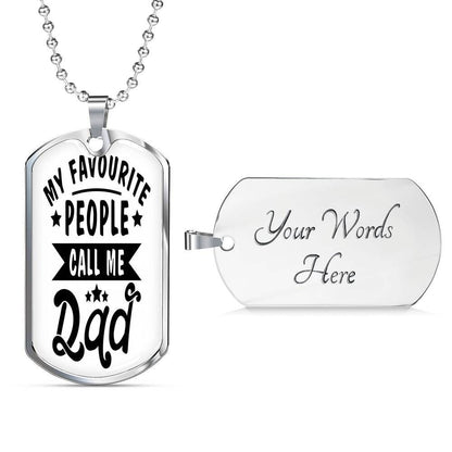 Dad Dog Tag Custom Picture Father’S Day Gift, My Favorite People Call Me Dad Dog Tag Military Chain Necklace Gift For Dad Father's Day Rakva