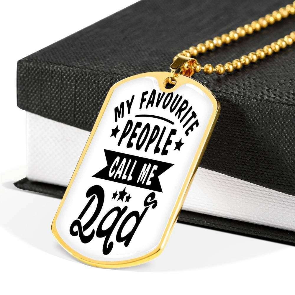 Dad Dog Tag Custom Picture Father’S Day Gift, My Favorite People Call Me Dad Dog Tag Military Chain Necklace Gift For Dad Father's Day Rakva