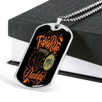 Dad Dog Tag Custom Picture Father’S Day Gift, My Favorite People Call Me Daddy Dog Tag Military Chain Necklace For Dad Father's Day Rakva