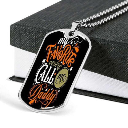 Dad Dog Tag Custom Picture Father’S Day Gift, My Favorite People Call Me Daddy Dog Tag Military Chain Necklace Gift For Dad Father's Day Rakva