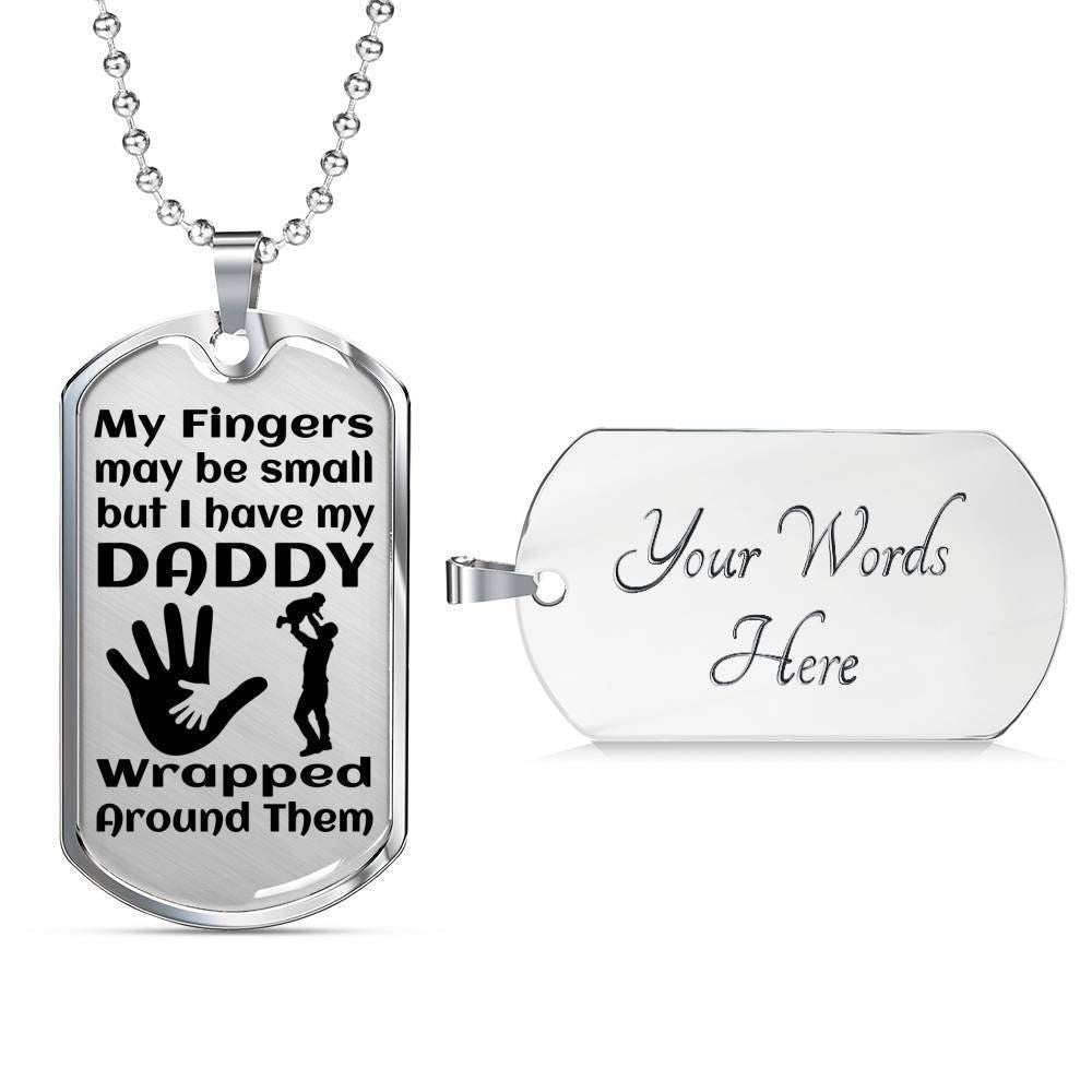 Dad Dog Tag Custom Picture Father’S Day Gift, My Fingers May Be Small Dog Tag Military Chain Necklace Gift For Dad Dog Tag Father's Day Rakva