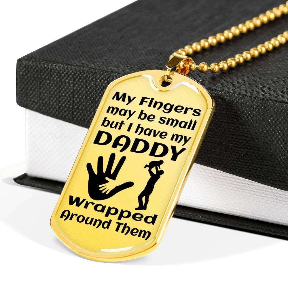 Dad Dog Tag Custom Picture Father’S Day Gift, My Fingers May Be Small Dog Tag Military Chain Necklace Gift For Dad Dog Tag Father's Day Rakva