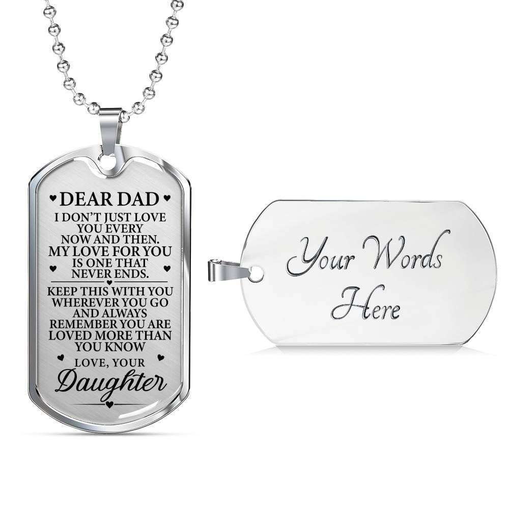 Dad Dog Tag Custom Picture Father’S Day Gift, My Love For You Never Ends Dog Tag Military Chain Necklace Gift For Dad Father's Day Rakva