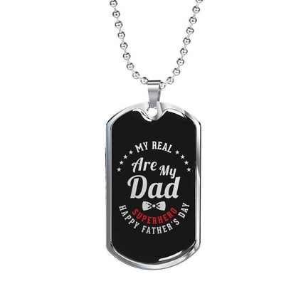 Dad Dog Tag Custom Picture Father’S Day Gift, My Real Are My Dad Dog Tag Military Chain Necklace Gift For Dad Father's Day Rakva