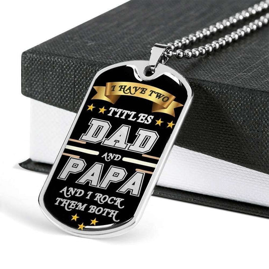 Dad Dog Tag Custom Picture Father’S Day Gift, My Real Hero Dad And Papa Dog Tag Military Chain Necklace For Dad Father's Day Rakva