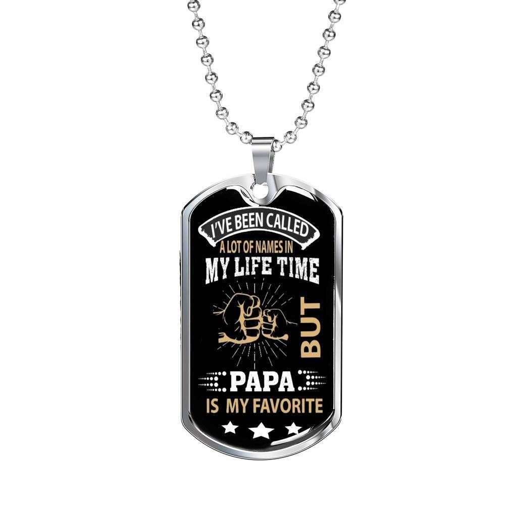 Dad Dog Tag Custom Picture Father’S Day Gift, Papa Is My Favorite Dog Tag Military Chain Necklace Father’S Day Gift For Dad Dog Tag Father's Day Rakva