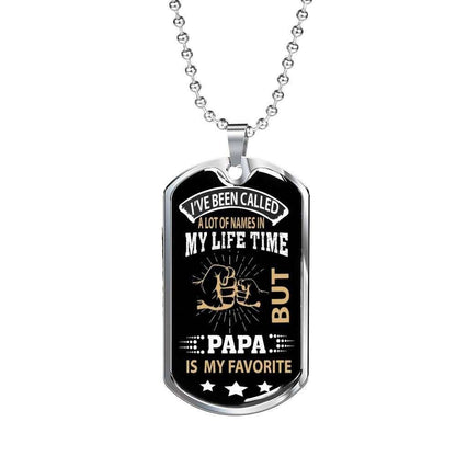 Dad Dog Tag Custom Picture Father’S Day Gift, Papa Is My Favorite Dog Tag Military Chain Necklace Father’S Day Gift For Dad Dog Tag Father's Day Rakva