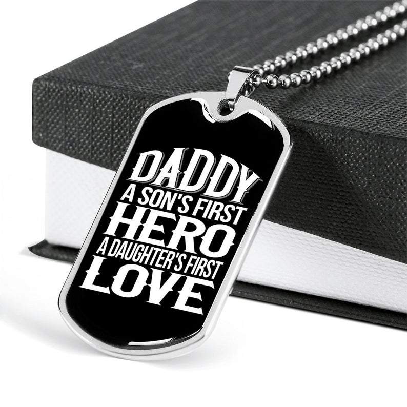 Dad Dog Tag Custom Picture Father’S Day Gift, Personalized With Engraving Father’S Day Gift Christmas Gift For Dad Dog Tag Necklace A Son’S Dog Tag Father's Day Rakva