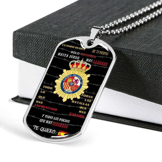 Dad Dog Tag, Custom Picture Father’S Day Gift Policia Nacional Dog Tag Military Chain Necklace For Dad Dog Tag Father's Day Rakva