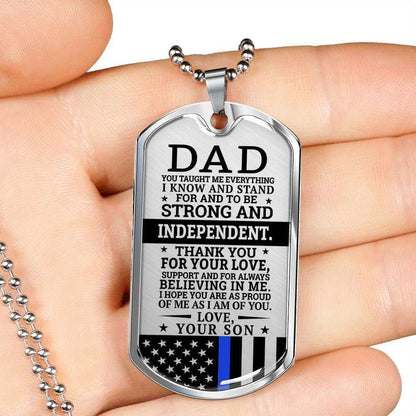 Dad Dog Tag Custom Picture Father’S Day Gift, Present For Dad Dog Tag Military Chain Necklace Thank For Your Love Dog Tag Father's Day Rakva
