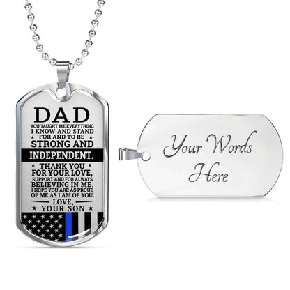 Dad Dog Tag Custom Picture Father’S Day Gift, Present For Dad Dog Tag Military Chain Necklace Thank For Your Love Dog Tag Father's Day Rakva