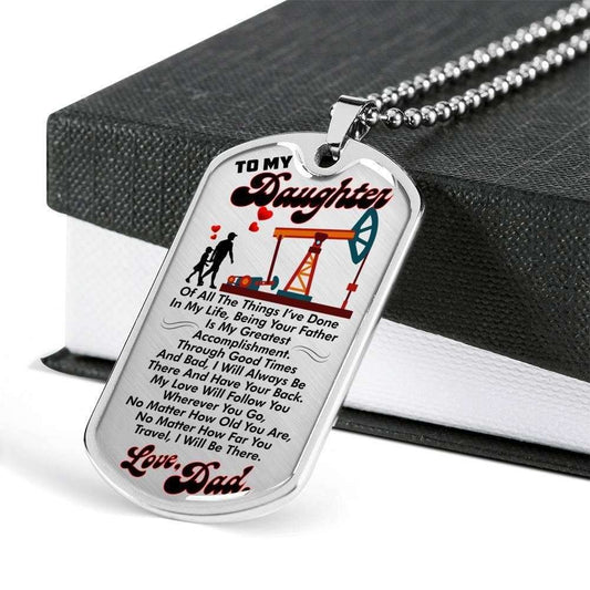 Dad Dog Tag, Custom Picture Father’S Day Gift Quote Love From Dad To Daughter Dog Tag Military Chain Necklace Dog Tag Father's Day Rakva