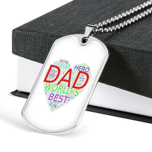 Dad Dog Tag Custom Picture Father’S Day Gift, Something About Dad Dog Tag Military Chain Necklace Gift For Daddy Dog Tag Father's Day Rakva