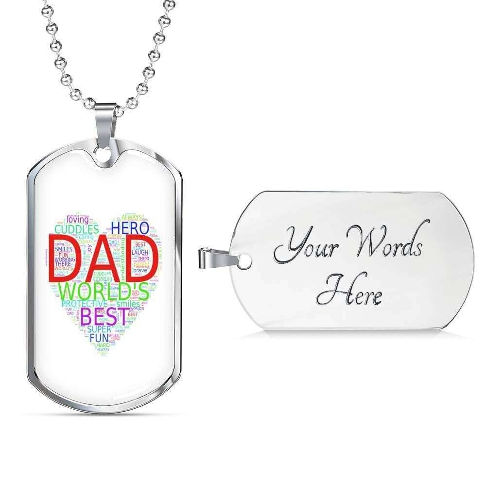 Dad Dog Tag Custom Picture Father’S Day Gift, Something About Dad Dog Tag Military Chain Necklace Gift For Daddy Dog Tag Father's Day Rakva