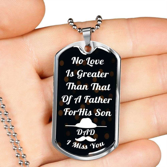Dad Dog Tag Custom Picture Father’S Day Gift, Son Dog Tag Custom Picture, The Love Of Dad For His Son Dog Tag Military Chain Necklace For Men Father's Day Rakva