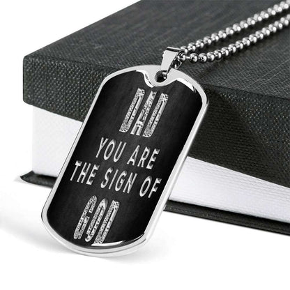 Dad Dog Tag Custom Picture Father’S Day Gift, Son Dog Tag Custom Picture, The Sign Of God Dog Tag Military Chain Necklace For Dad Father's Day Rakva