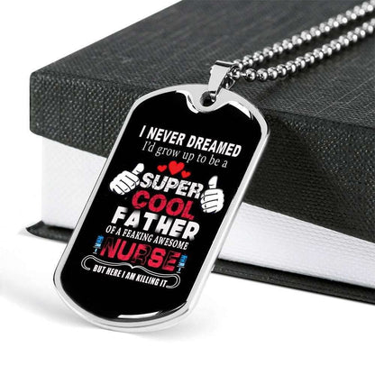 Dad Dog Tag, Custom Picture Father’S Day Gift Super Cool Father Nurse Dog Tag Military Chain Necklace Gift For Dad Dog Tag Father's Day Rakva