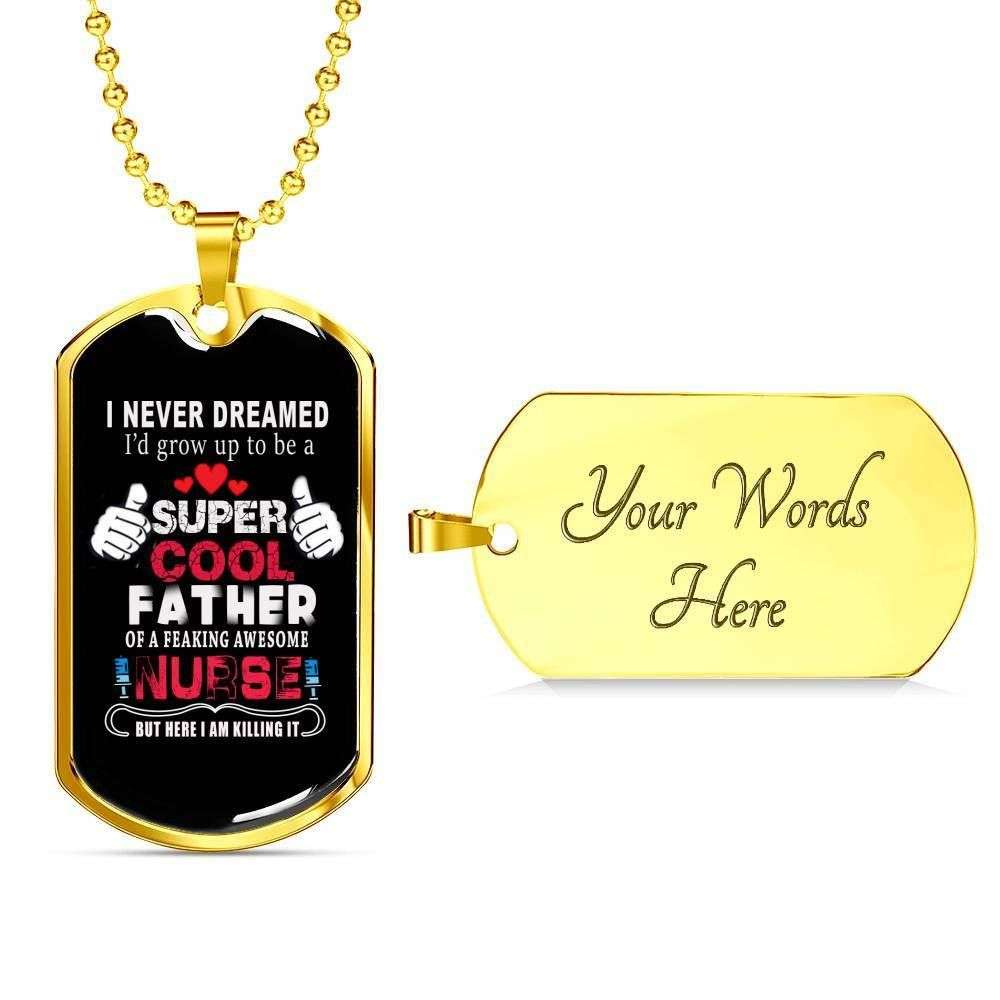 Dad Dog Tag, Custom Picture Father’S Day Gift Super Cool Father Nurse Dog Tag Military Chain Necklace Gift For Dad Dog Tag Father's Day Rakva