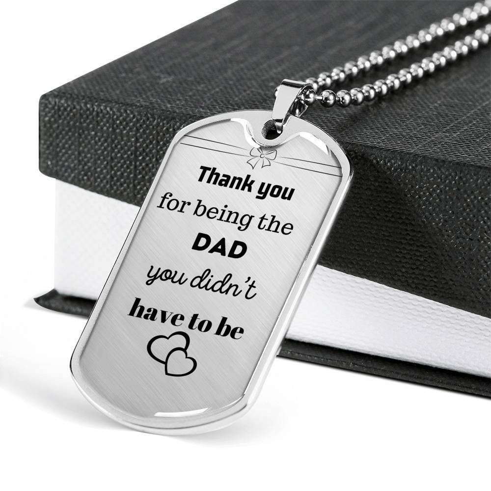 Dad Dog Tag Custom Picture Father’S Day Gift, Thank You Dog Tag Military Chain Necklace Gift For Daddy Dog Tag Father's Day Rakva