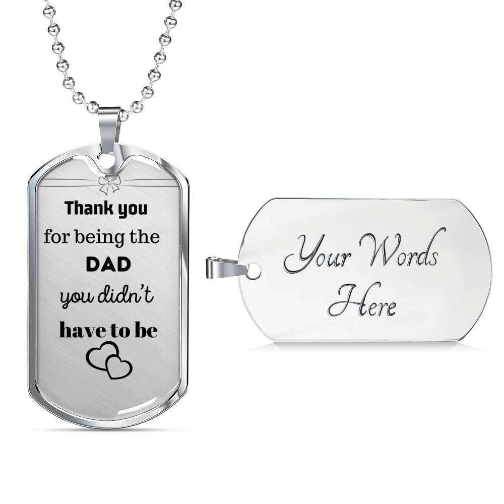 Dad Dog Tag Custom Picture Father’S Day Gift, Thank You Dog Tag Military Chain Necklace Gift For Daddy Dog Tag Father's Day Rakva