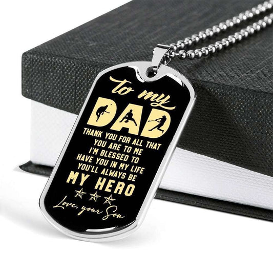 Dad Dog Tag Custom Picture Father’S Day Gift, Thanks For All That You’Re To Me Dog Tag Military Chain Necklace For Dad Father's Day Rakva