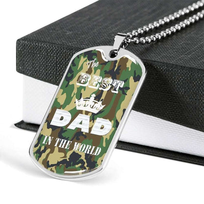 Dad Dog Tag, Custom Picture Father’S Day Gift The Best Dad In The World Dog Tag Military Chain Necklace Gift For Dad Dog Tag Father's Day Rakva