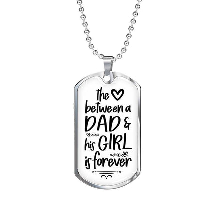 Dad Dog Tag Custom Picture Father’S Day Gift, The Love Between Dad And His Girl Dog Tag Military Chain Necklace For Men Father's Day Rakva